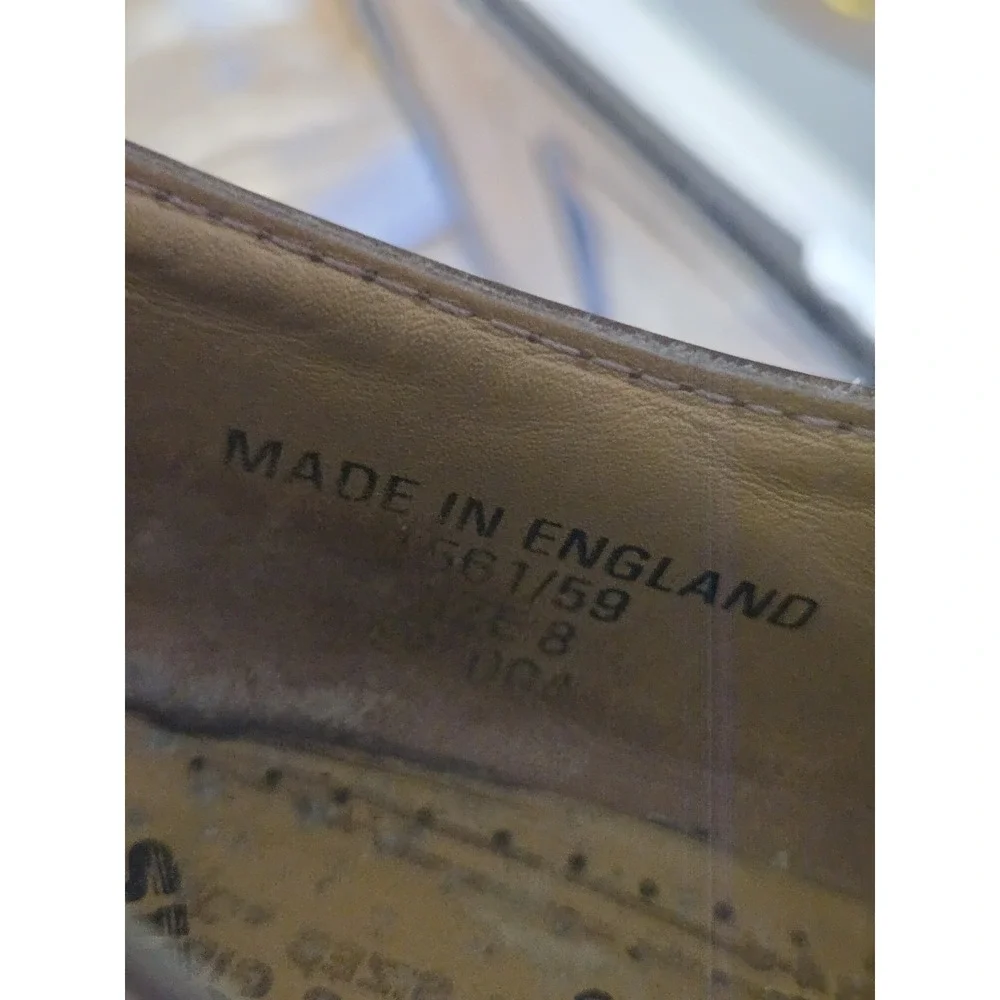 Vintage Dr. Martens 1561 Oxford Shoes Men's 8 Brown Leather Made in England